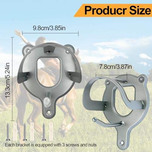 4 Stück Sattelhalter Pferd, Trensenhalter Pferde-Zaumzeug Halter Horse Zubehör, Trensenhalter Pferd Metall, Halterung Zaumzeug, Haken Pferd Tack , Pferdehalfter Aufhänger für Steckenpferde,Silber