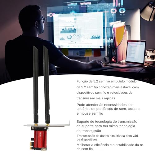 Lencyh Placa WiFi para PC,Placa WiFi para PC - Adaptadores de de alta velocidade para desktop,Adapta