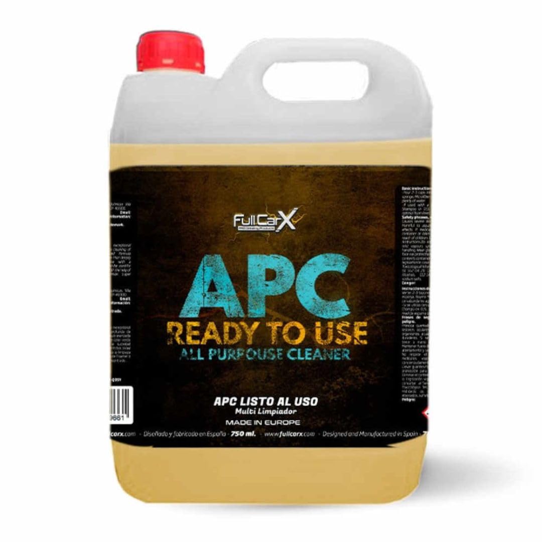 AutoFullCar APC - Detergente multiuso FullCarX 5 litri pronto all'uso, schiuma attiva con cloruro di benzalconio, interni ed esterni, tappezzeria, motore, cerchioni, disinfettante