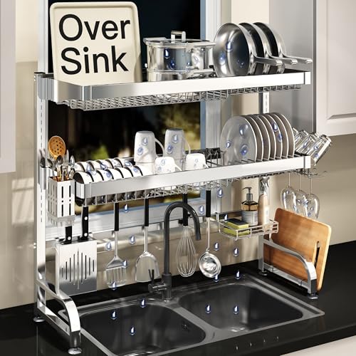 La Mejor Selección de Escurridor de acero inoxidable que Puedes Comprar On-line. 47 MAJALiS Escurridor de Trastes sobre Fregadero, Escurridor de Platos sobre El Fregadero de Acero Inoxidable de 3 Niveles Ajustable 65 a 90 CM, Estante de Almacenamiento de Cocina,...