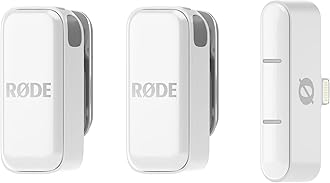 RØDE Wireless Micro - Compact Wireless Microphone, Two Mics with Charge Case for Smartphone Content Creation - Lightning, White