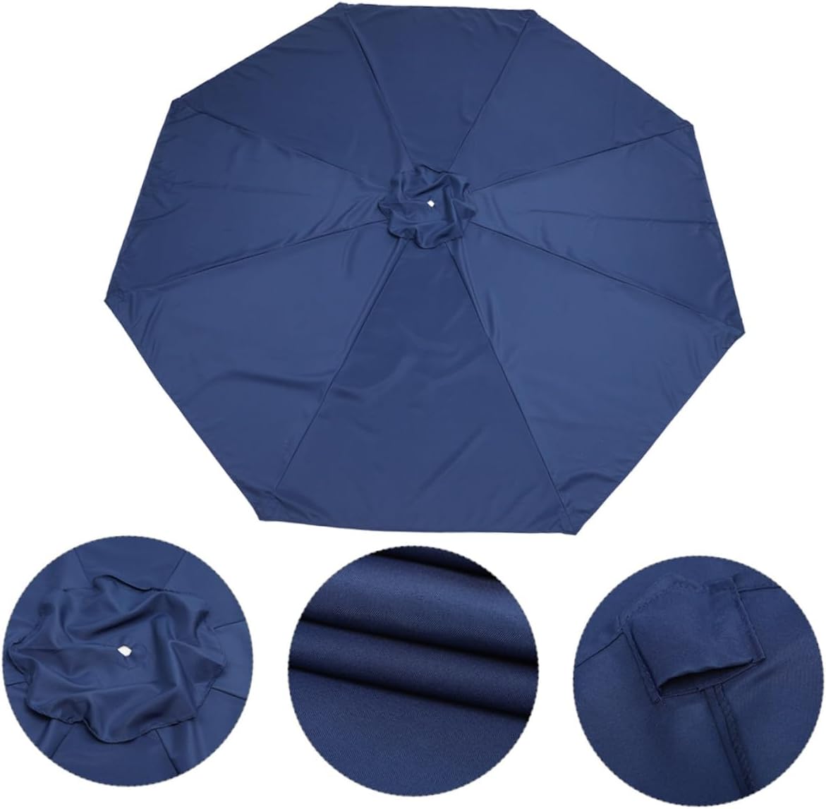 Wakauto Umbrella Replacement Canopy for Patio and Yard 2.7m 8-rib Outdoor Fabric Replacement Canopy Sunshade and Rainproof Patio Umbrella Cover