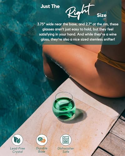 Coloviestemlesswineglassessetof6largecoloredwineglassesshortwineglasssetforredwinewhitewinenostemmargaritaglasses15oz Urban Country Home Decor Colovie stemless wine glasses set of 6 large colored wine glasses short wine glass set for red wine white wine no stem margarita glasses 15 oz urban country home decor