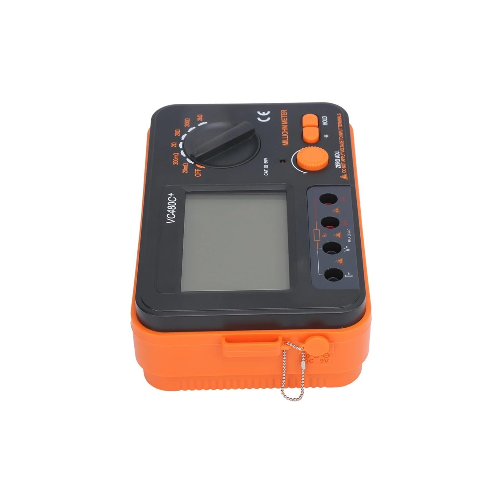 Comprobador de resistencia portátil VC480C, miliohmímetro digital 6 velocidades, 0,01 mΩ a 2 kΩ, 4 cables, comprobador baja,Seguridad eléctrica