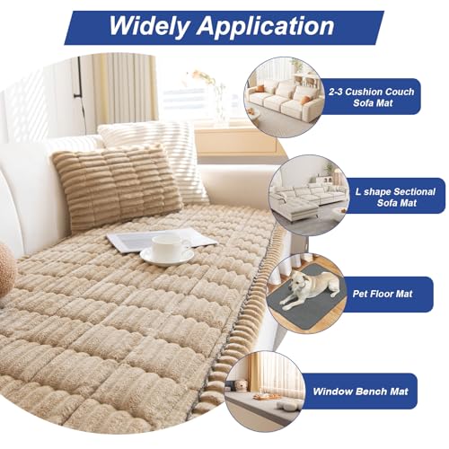 GKXLH Dicke Sofa überzug Waschbar - Neu Weiches Kord Universal Couch überzug 2 3 4 Sitzer, Anti-Rutsch Sofabezug, Gemütlich Sofa Cover Sofa bezug Sofaüberwürfe Möbelschoner für Wohnzimmer (70x70cm)