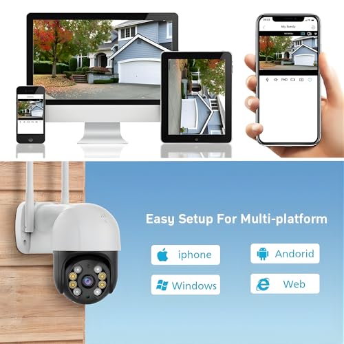 Image of TechEase 4MP Dual Lens FHD + 1296p CCTV Camera for Home Outdoor Office Farm Indoor WiFi Camera, CCTV Outdoor with Color Night Vision and Ai Human /2way Audio /Motion Detection, SD /Cloud IP66