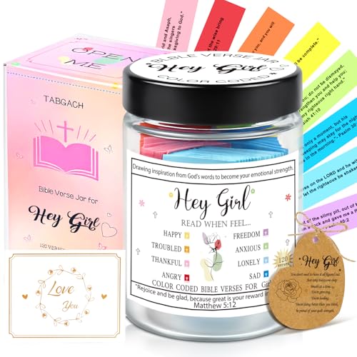 Upgrade Bible Verse Jar for Teen Girl - First Communion Gifts for Girls Confirmation Gifts for Teen Girl Christian Graduations Gift For Her Teenage Girls Gift Ideas for Birthday