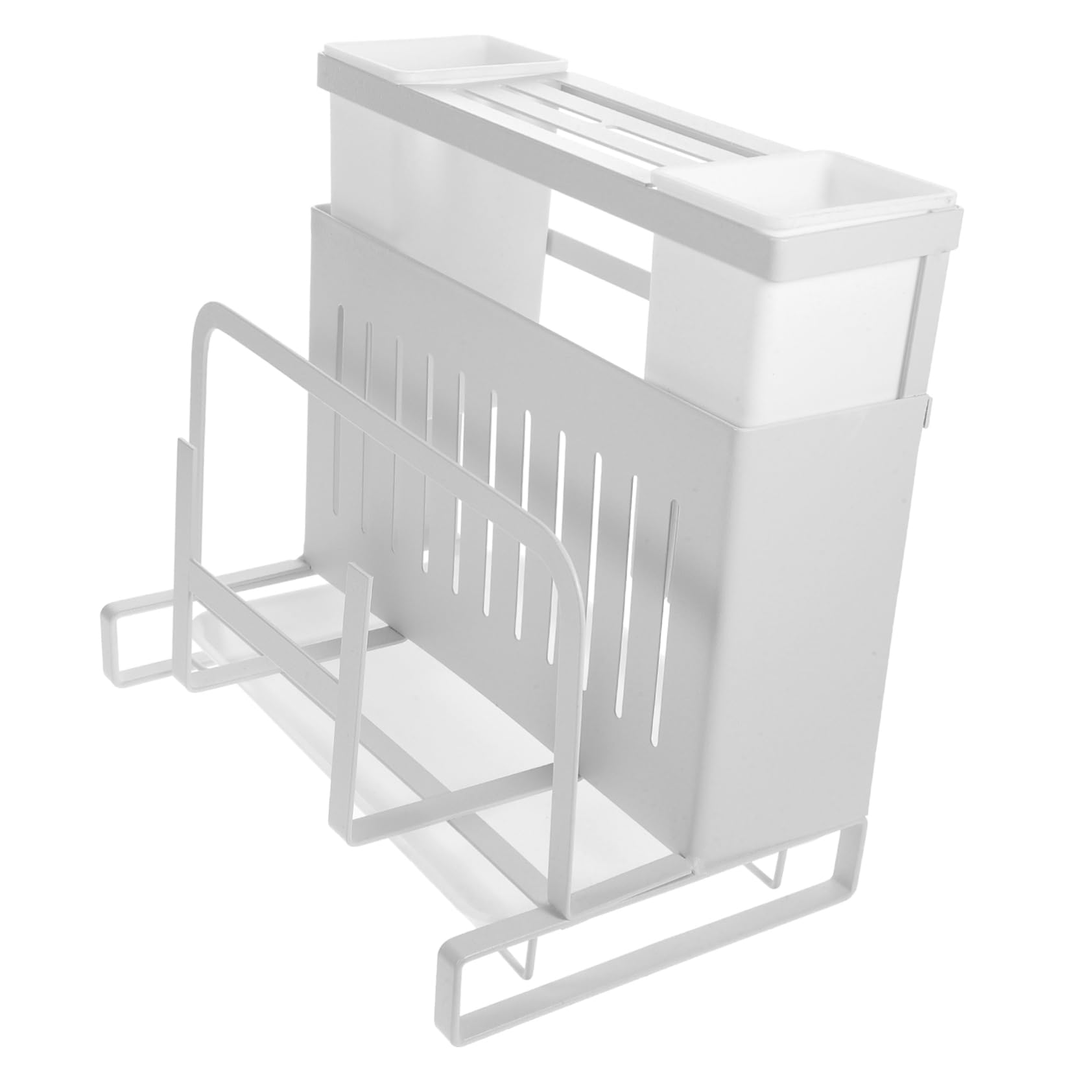 MUCKLILY Clear Storage Holder for Kitchen Cutters and Scissors Multi Purpose Rack with High Definition Transparent Frame Neat and Tidy Kitchen Organizer and Reusable Design