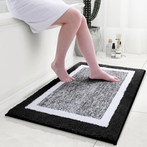 smiry Microfiber Non-Slip Bath Mats for Bathroom Extra Soft Absorbent Bathroom Mats Rugs