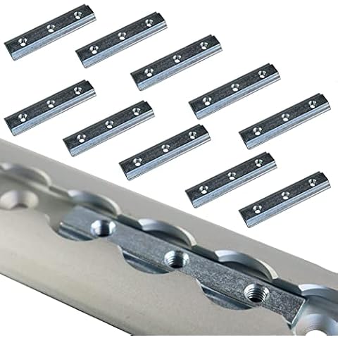 10 x Nutenstein für Airlineschienen Stahl verzinkt M6 Ladungssicherung Fitting 3xM6 Cover