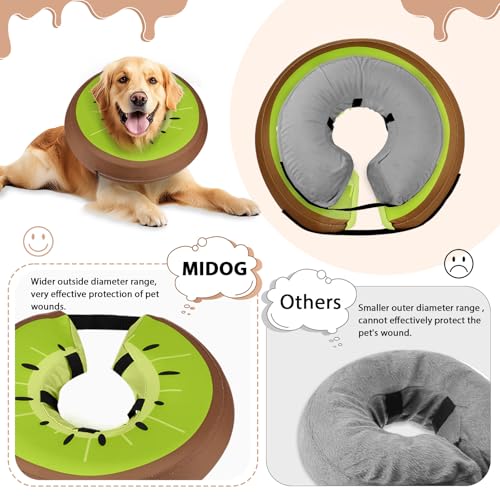 Image of MIDOG Inflatable Dog Cone, Donut Recovery Collar After Surgery, Large+