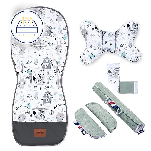 Atmungsaktive Sitzauflage Kinderwagen, Sitzauflage Buggy Sommer - Kinderwagen Zubehör - Universal - Kinderwagen Einlage mit Anti-Schock-Kissen, buggy einlage sommer Animaland