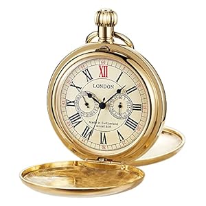 Elegant Men’s Mechanical Pocket Watch, Mechanical Pocket Watches with Chain, Mechanical Pocket Watches with Box for Men