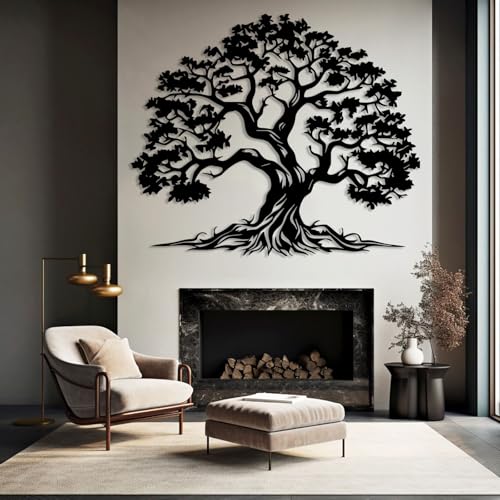 Tree of Life Metal Wall Art, Tree of Life Decor, Metal Branch Art for Wall, Nature Hanging, Farmhouse Sign, Living Room Wall Decor (Gold 1, 41L" x 35W") - Image 6