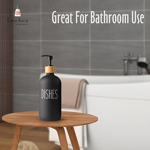 Miniatura 8 de Dispensador de Jabón de Cocina de Vidrio Negro, Dispensador de Detergente o Dispensador de Jabón para Platos para Fregadero de Cocina, Dispensador