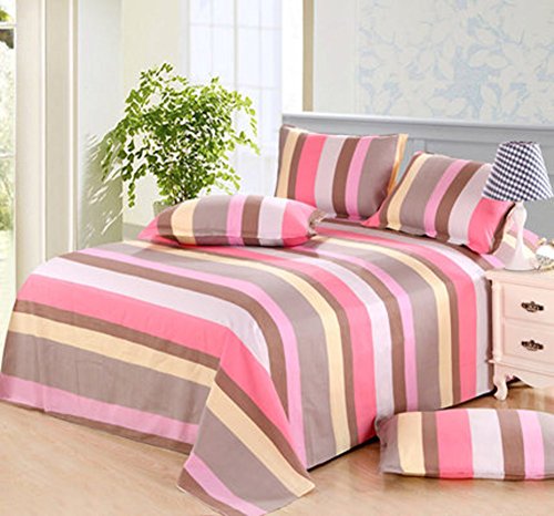 Drap en coton grossier imprimé feuilles grand format 270x235 linge de lit - 2
