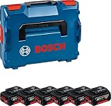 Bosch Professional 18V System Akku-Set: 6x GBA 18V 4.0 Ah (inkl. 1/1 L-BOXX-Einlage für Starter-Sets, in L-BOXX 136), Blue, 1600A02A2S