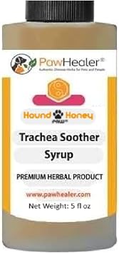 PawHealer Hound Honey Trachea Soother Syrup - 150 ml 5 fl oz - Natural Herbal Remedy for Symptoms of Collapsed Trachea - Tastes Good - Easy to Administer...