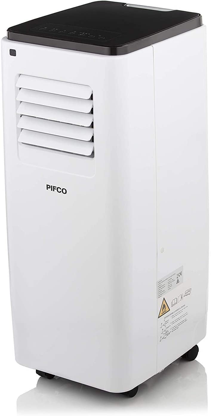 Pifco P40013 Portable 3-In-1 Air Conditioner, Fan, Cooler and Dehumidifier, 9000 BTU with 24-Hour Programmable Timer, 2 Speed Settings, R290, Auto Shut Off, Remote Control Included, White [Energy Class A]