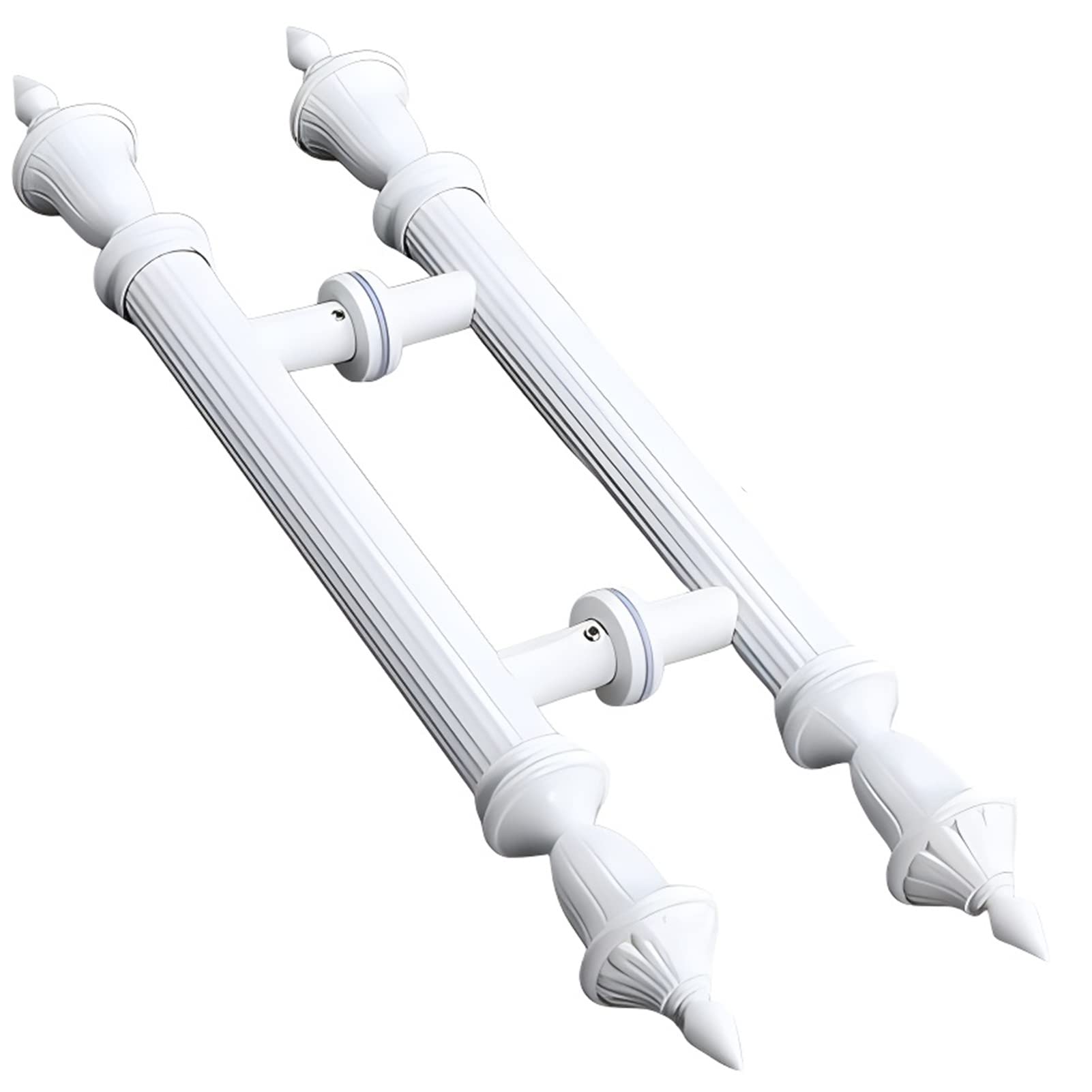 Bhgfyxbs White Retro Entry Glass Door Handle, 60/80/100/120Cm Long Pull Push Bar, For Home/Front Door/Hotel/Restaurant, Back To Back Mounted/D/80Cm/31.5In,-90Cm/35.4In,-90Cm/35.4In