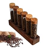 ♌Material de calidad: hecho de madera natural, este soporte para tubos de ensayo de madera es duradero y ecológico. Tiene 6 tubos de sellado que son resistentes a la corrosión y fugas. Debido a su material de calidad, este conjunto puede durar mucho tiempo.