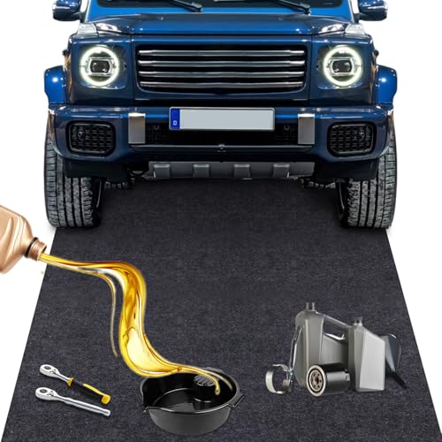 YUJUVI Öl Auffangmatte Garage Ölmatte 100x300 cm Ölauffangmatte Premium Ölbindematte Motorrad Robuste Schutzmatte Werkbank Unterlage Garagenboden Matten Vielseitiger Protektor Ölsaugmatte
