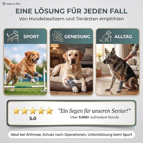 Nature Pet Sport Hand Gelenk Bandage für Hunde - geeignet für Rettungs- und Diensthunde oder Agility, Flyball und Hunde Frisbee (S)