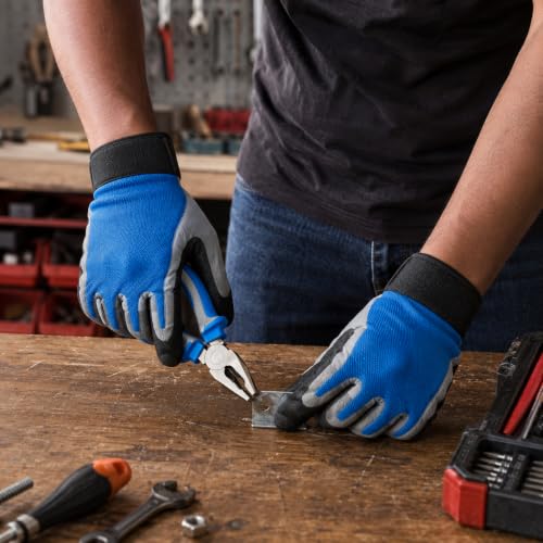 Image of Combination Pliers 8 Inch (21 cm)| Heavy Duty Chrome Vanadium Steel Cutting Plier| Multipurpose Lineman Pliers with Soft Grip Handle |Wire Cutter, Cable Cutter, Electrical& Home Repair Tool (Red &Blue