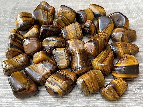 Image of 1 /2 LB Tiger Eye Tumbled Stones, Polished Natural Tiger Eye Gemstone, Tiger Eye Healing Crystals (Tiger Eye)
