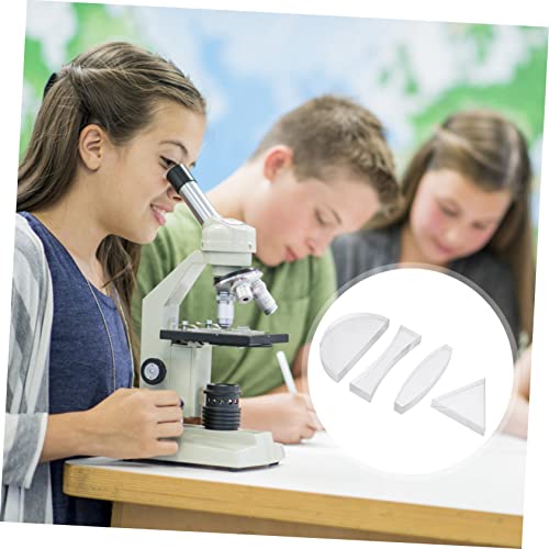 OUNONA Optisches Linsen Set 4-Teilig Physik Lehrmittel Mit Konvexen Und Konkaven Linsen Für Optik Experimente Und Lichtbrechung 2.28X1.18X0.35In