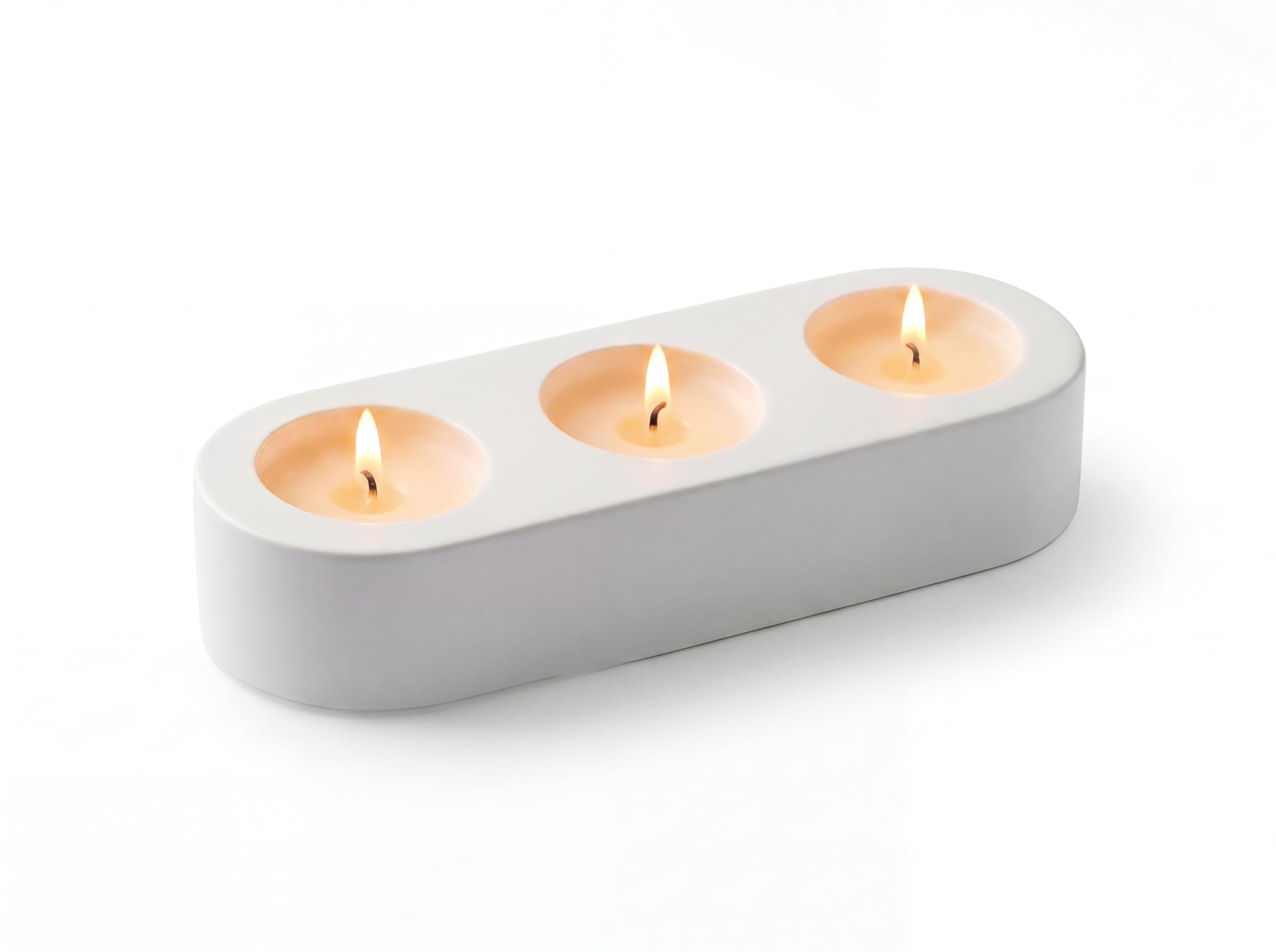 FARAMIR STORE Handcrafted Stone Tealight Candle Holder 3 Slots in One Piece