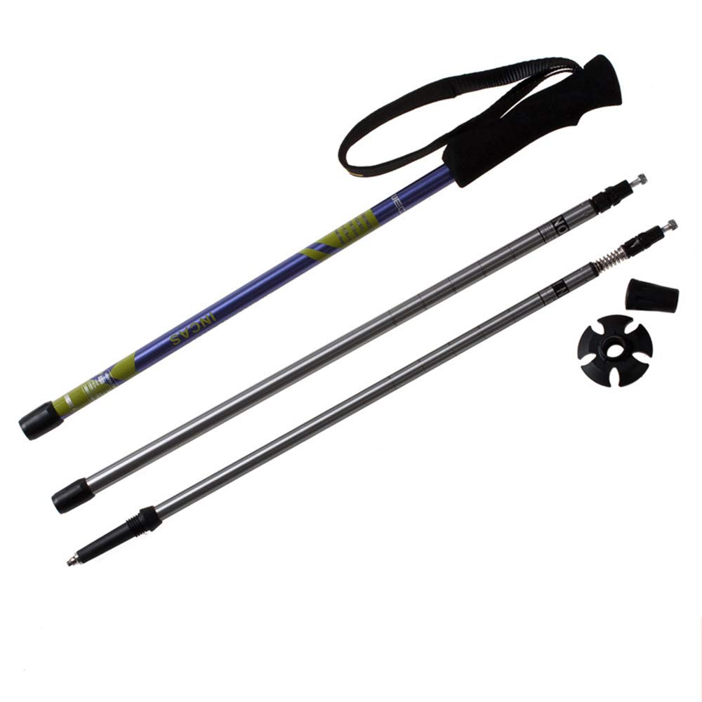GSP Bâtons de Marche 3 Sections Bâtons de Marche Nordique 135cm en Caoutchouc extérieur en Alliage d'aluminium Camping/Randonnée Voyager à Pied