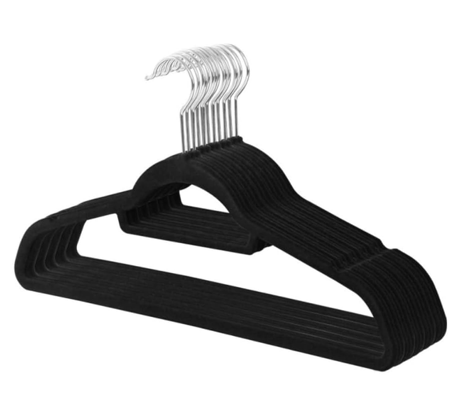 Red Dot Gift®10-Pack Black Non-Slip Velvet Hangers 42cm With 360 Degree Rotatable Hook - Durable & Slim - Non Slip Hangers for Coat Hangers - Pant Hangers…