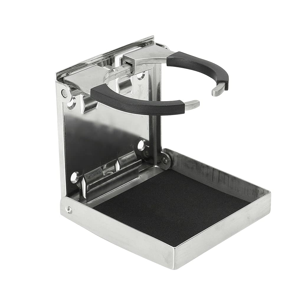 2 Stücke Auto Becherhalter Dosenhalter Klappbar Flaschenhalter aus Edelstahl Universal Getränkehalter für Marine Yacht Truck RV Auto Anhänger Hardware