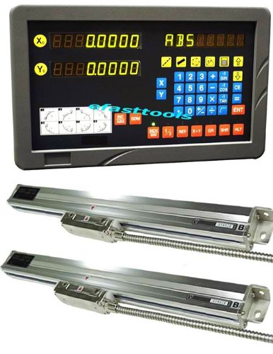 tpactools 2 Axis DRO Digital Readout Mill Pacakage Linear Glass Scale 0.0002
