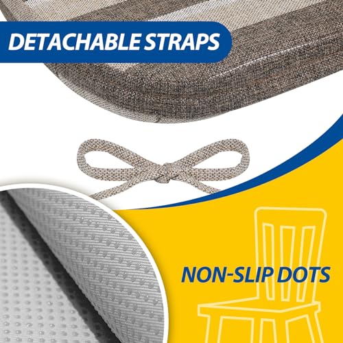 Image of AAAAAcessories Chair Cushions for Dining Chairs, 17 x 16 x 2 in, Set of 4