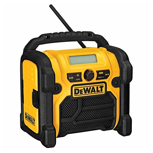 DEWALT 20V MAX/18V/12V Jobsite Radio, Compact (DCR018),Yellow & Black,10.10in. x 10.00in. x 7.30in.