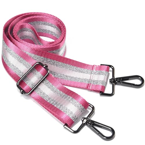 Image of LVYOUME Purse Strap Silver Hardware Wide Bag Straps Replacement Crossbody Adjustable Shoulder Strap for Purses