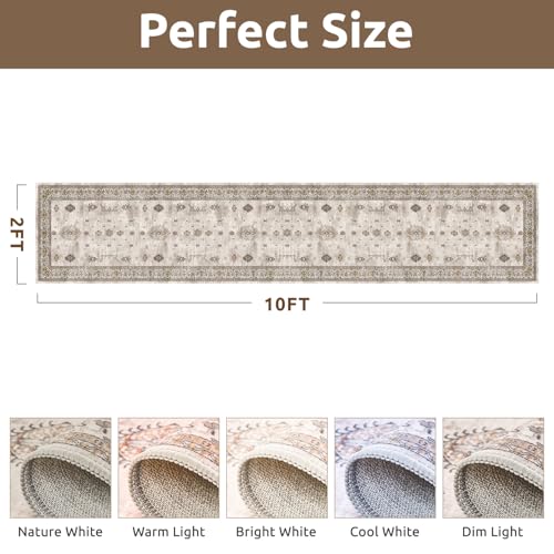 AMOAMI Vintage 2X10 Runner Rug Non Slip Soft Runners for Hallways Washable Hallway Runner Rug Bedside Rugs for Bedroom Long for Hallways Entryway Laundry Room Stair Kitchen Bathroom