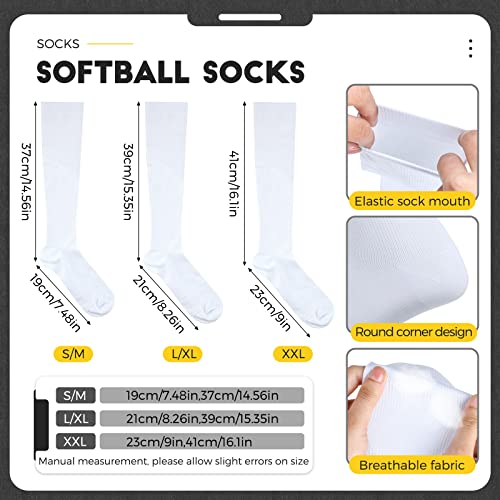 SATINIOR 3 Pairs of Baseball Socks 3 Belts Combo Youth Adult Baseball Softball Belt Socks Combo Set2