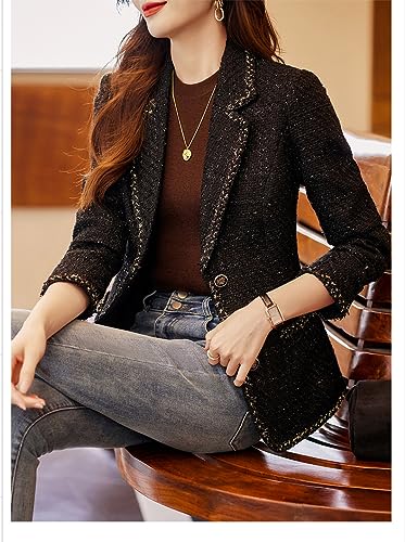 Cropped Blazers for Women Business Petite Office Long Sleeve Casual Suit Dress Jacket for Party JNZJK0064