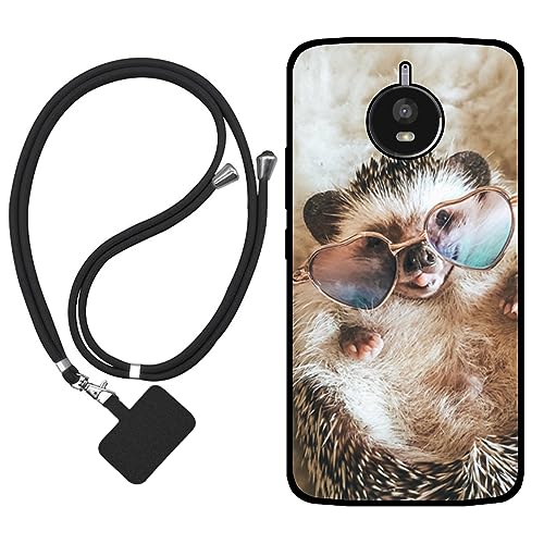 Sunrive Funda Compatible con Motorola Moto E4 Plus,Slim Fit Gel Mate Carcasa Case Bumper de Impactos y Anti-Arañazos Espalda Cover (Erizo)+1 X Correa Universal