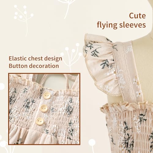 JEELLIGULAR Toddler Dress Ruffle Sleeveless Button Down Dress for Toddler Girl Dress Summer Beach Casual A-line Sundress4