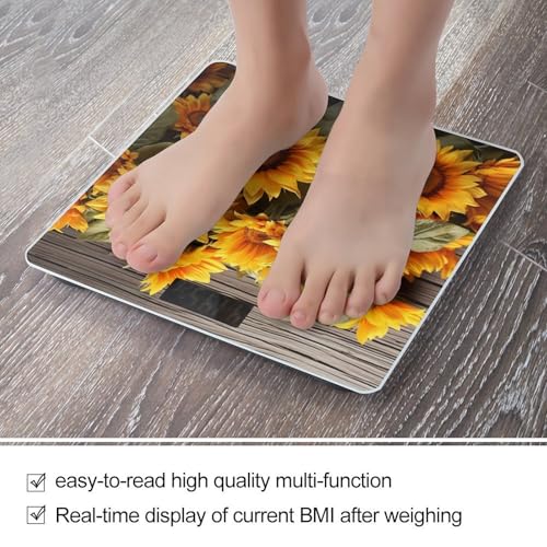 Báscula digital de baño con diseño floral, 400 lb, vidrio templado miniatura 5