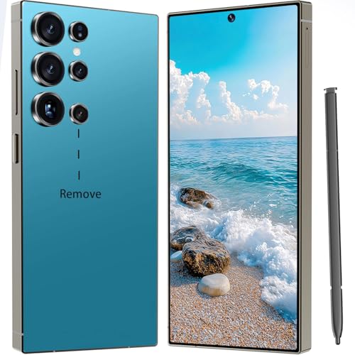 ZFSMHXH I24 Ultra Unlocked Phone Built in Pen The Phone Smartphone Battery 6800mAh 6.8 HD Screen 8+256GB with 128GB Memory Card Cell Phone 5G/Face ID/Fingerprint Lock/GPS (Sky Blue)