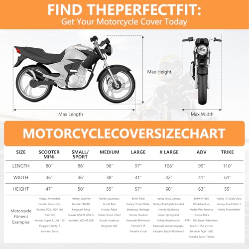 Image of 420D Motorcycle Cover for Various Sports, CBR 600 /1000 RR 500R /650R /1000R Ninja 500 400 Z900 Zx6r R1 R3 R6 GSXR Z400 S1000R YZF-R1 Outdoor Waterproof All-Weather Protection Sport Bike Cover