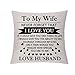 GHORIHUB 'To Wife' poszewka na poduszkę walentynki biały dzień ślub lniana poszewka na poduszkę 'Never Forget I Love You' przytulna poszewka na poduszkę matka dusza Boże Narodzenie urodziny prezent od męża