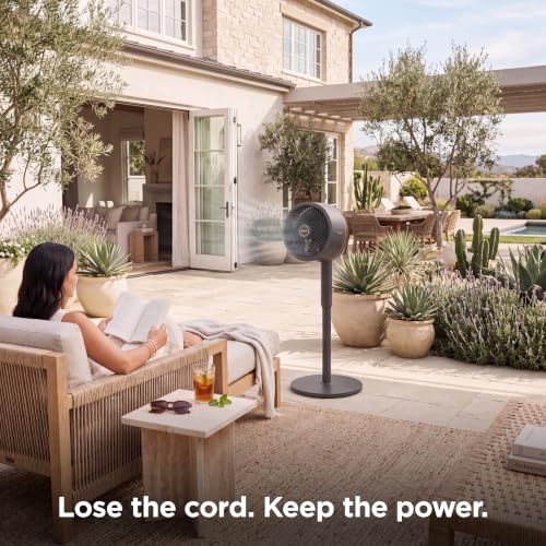Shark FlexBreeze 2-in-1 Pedestal and Tabletop Fan, Charcoal, FA202 | Corded/Cordless, Indoor/Outdoor, Pedestal to Tabletop, up to 24-Hr Battery, up to 70 Ft of Power, 5 Speeds - image 4
