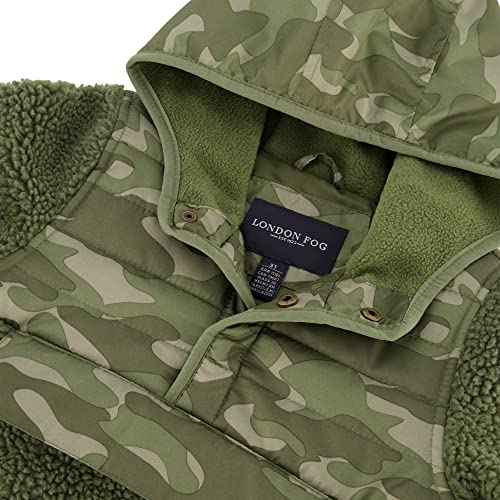 Image of LONDON FOG Boys' Hooded Pull on Winter Coat, Soft Fleece and Puffer Jacket