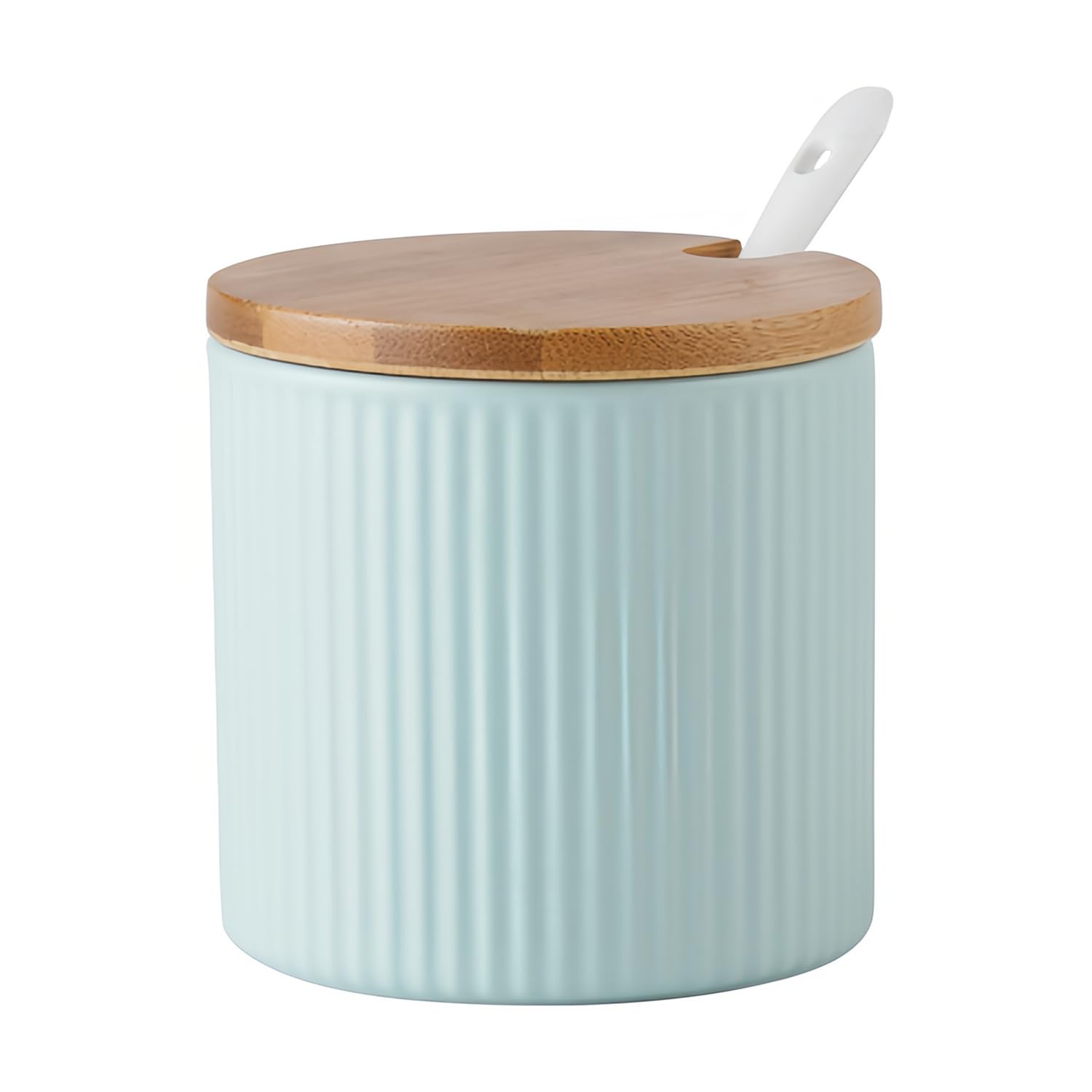 Dowbom Blue Sugar Bowl With Lid And Spoon, Sugar Jar, Sugar Pot, Sugar Dish, Storage Jar, Sugar Container (Blue)